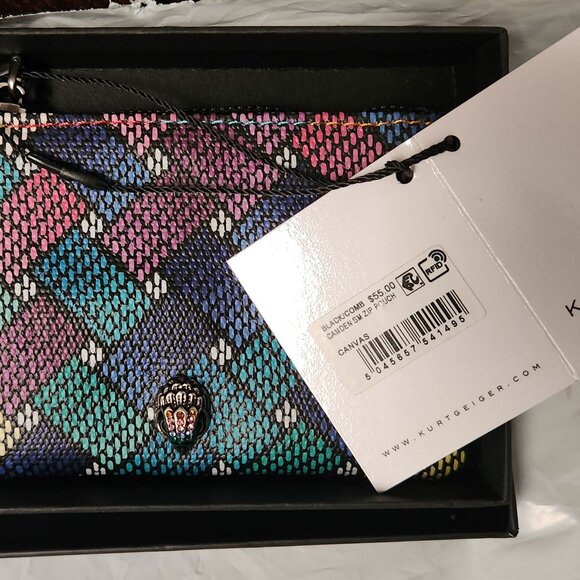 Kurt Geiger London Camden Small Zip Pouch - Multi - NIB - Picture 2 of 6